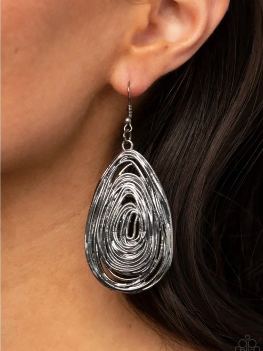 NEW! Shimmering Black Teardrop Dangle Earrings Rural Ripples